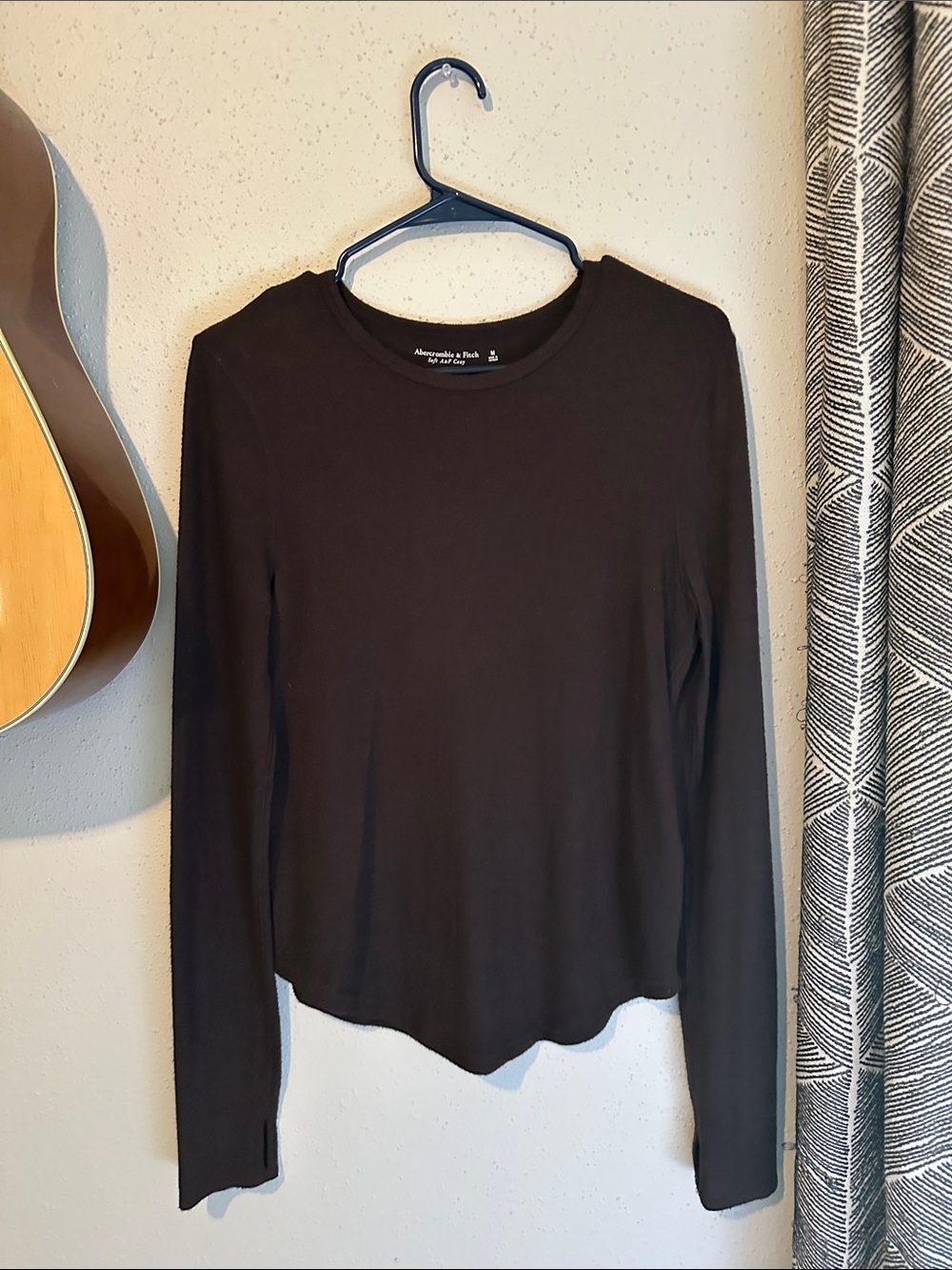 Abercrombie & Fitch Brown Long-Sleeve Crew Tee